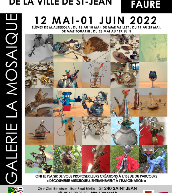 INVITATION AU VERNISSAGE DE L’EXPO DES JEUNES SCULPTEURS le 20 mai à 18h30