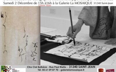 Démonstration de calligraphie japonaise par Yoko AMIEL, le 02/12